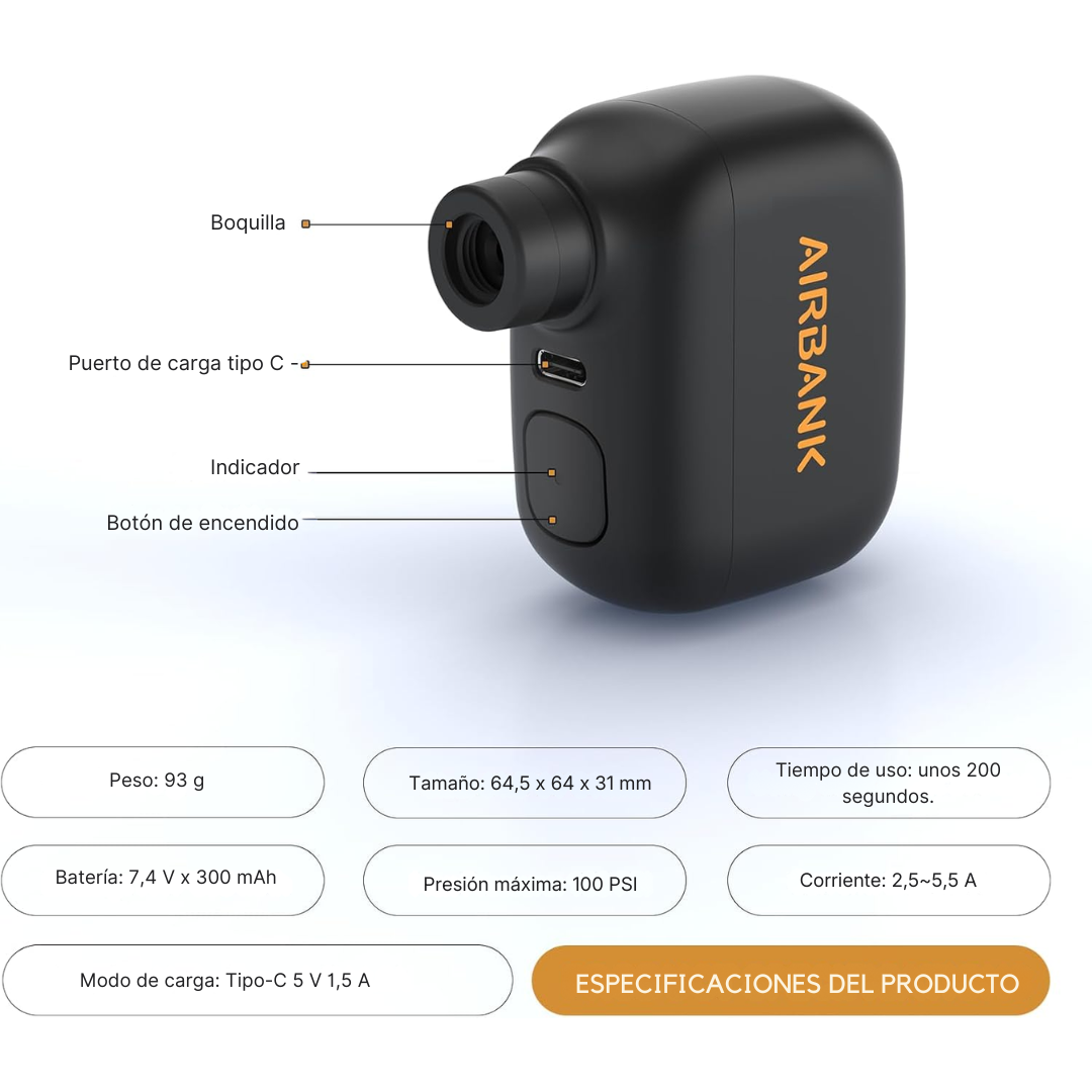 Inflador de Aire Portátil